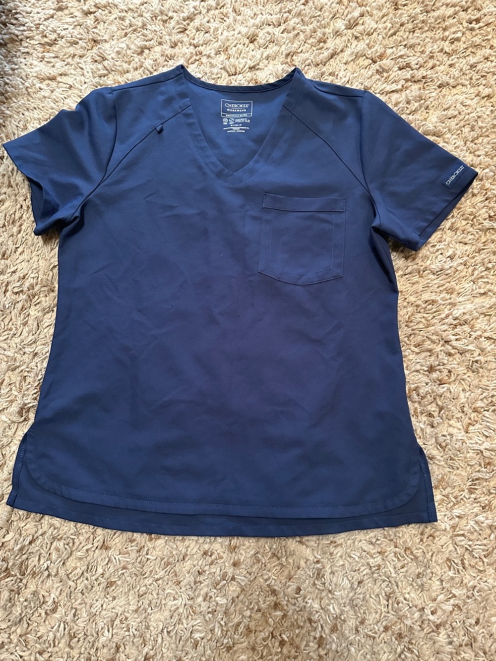 Cherokee Navy Blue V-Neck Medical Scrub Top